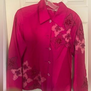 Vintage silk embroidered and beaded top